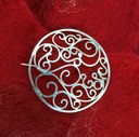 round filigree sterling silver brooch