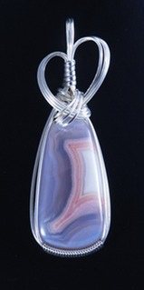 laguna agate wire wrapped sculpted sterling silver cab cabochon pendant jewelry