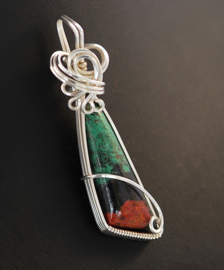 sonora sunrise wire wrapped sculpted sterling silver cab cabochon pendant jewelry