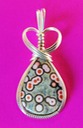 ocean jasper wire wrapped sculpted sterling silver cab cabochon pendant jewelry