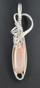 peach moonstone wire wrapped sculpted sterling silver cab cabochon pendant jewelry
