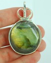 labradorite wire wrapped sculpted sterling silver cab cabochon pendant jewelry