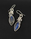 labradorite wire wrapped sculpted sterling silver cab cabochon earrings jewelry