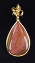 laguna agate wire wrapped sculpted 14k gold filled cab cabochon pendant jewelry