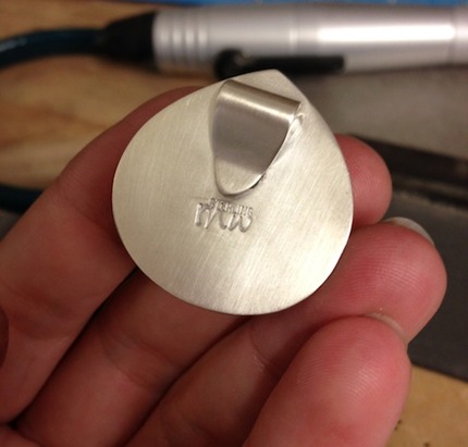 satin finish on sterling silver back