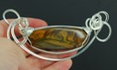royal sahara jasper wire wrapped sculpted sterling silver cab cabochon pendant jewelry