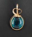 shattuckite chrysocolla wire wrapped sculpted 14k gold filled cab cabochon pendant jewelry