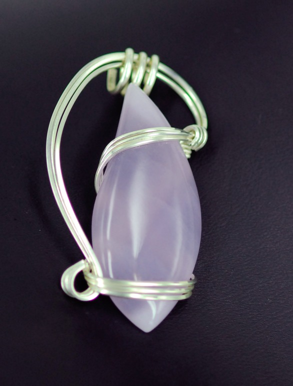 yttrium fluorite wire wrapped sculpted sterling silver cab cabochon pendant jewelry